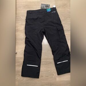 Men's Black Snow Pants with Reflective Stripes